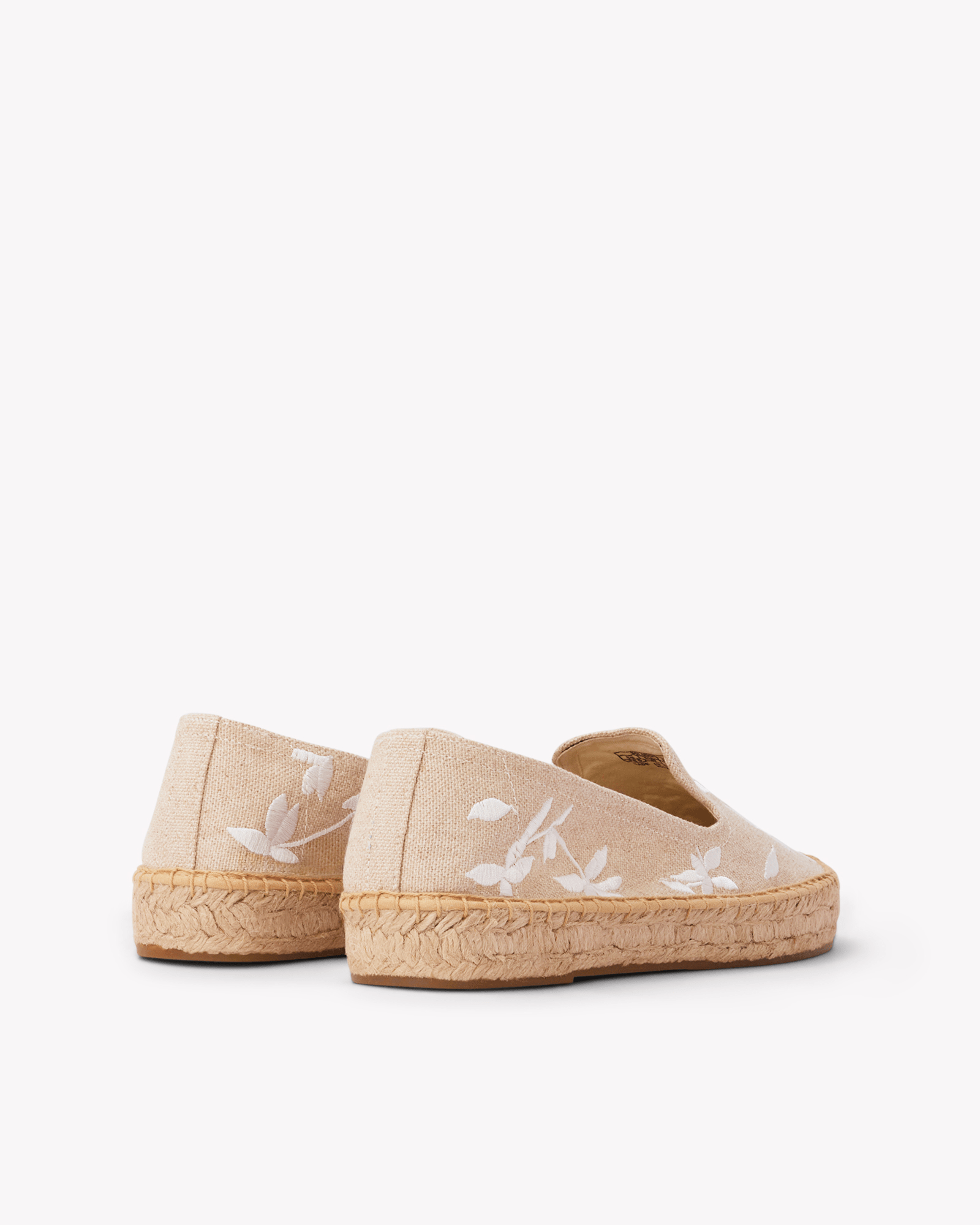 Women's Platform Smoking Espadrille | Embroidery | Wild Petals - Natural Undyed - Womens Espadrilles - Wild Petals - Natural Undyed - ET2C - 