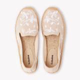 Women's Platform Smoking Espadrille | Embroidery | Wild Petals - Natural Undyed - Womens Espadrilles - Wild Petals - Natural Undyed - ET2C - 