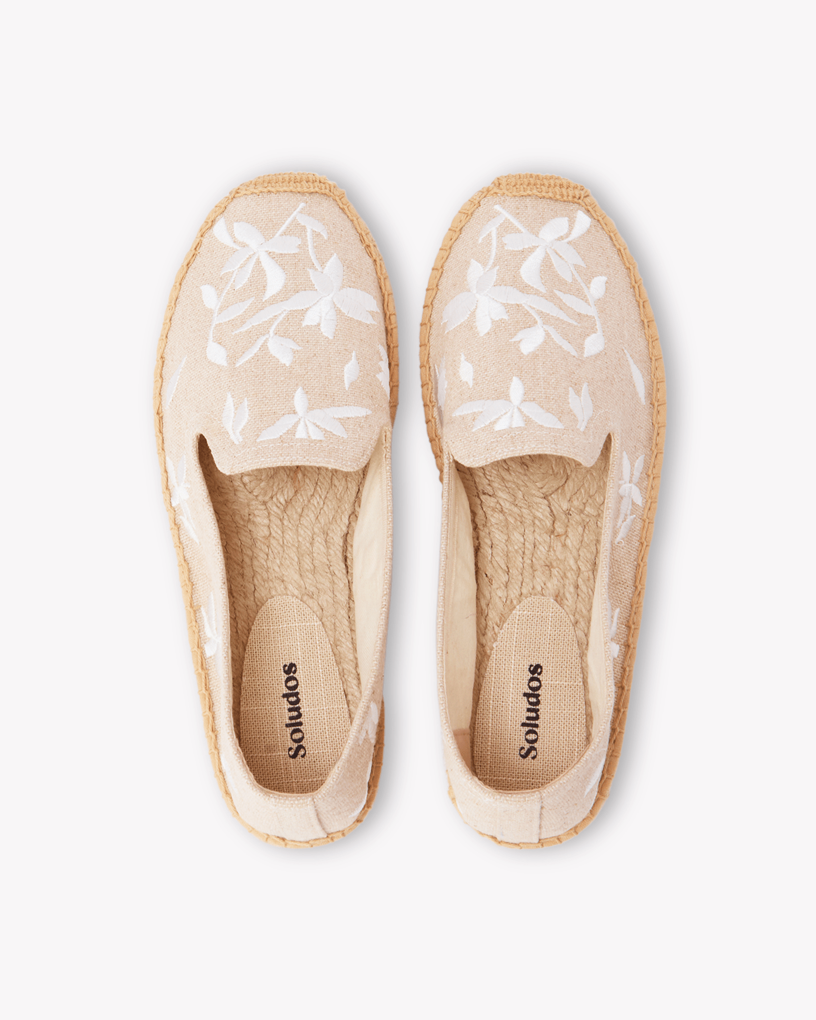 Women's Platform Smoking Espadrille | Embroidery | Wild Petals - Natural Undyed - Womens Espadrilles - Wild Petals - Natural Undyed - ET2C - 