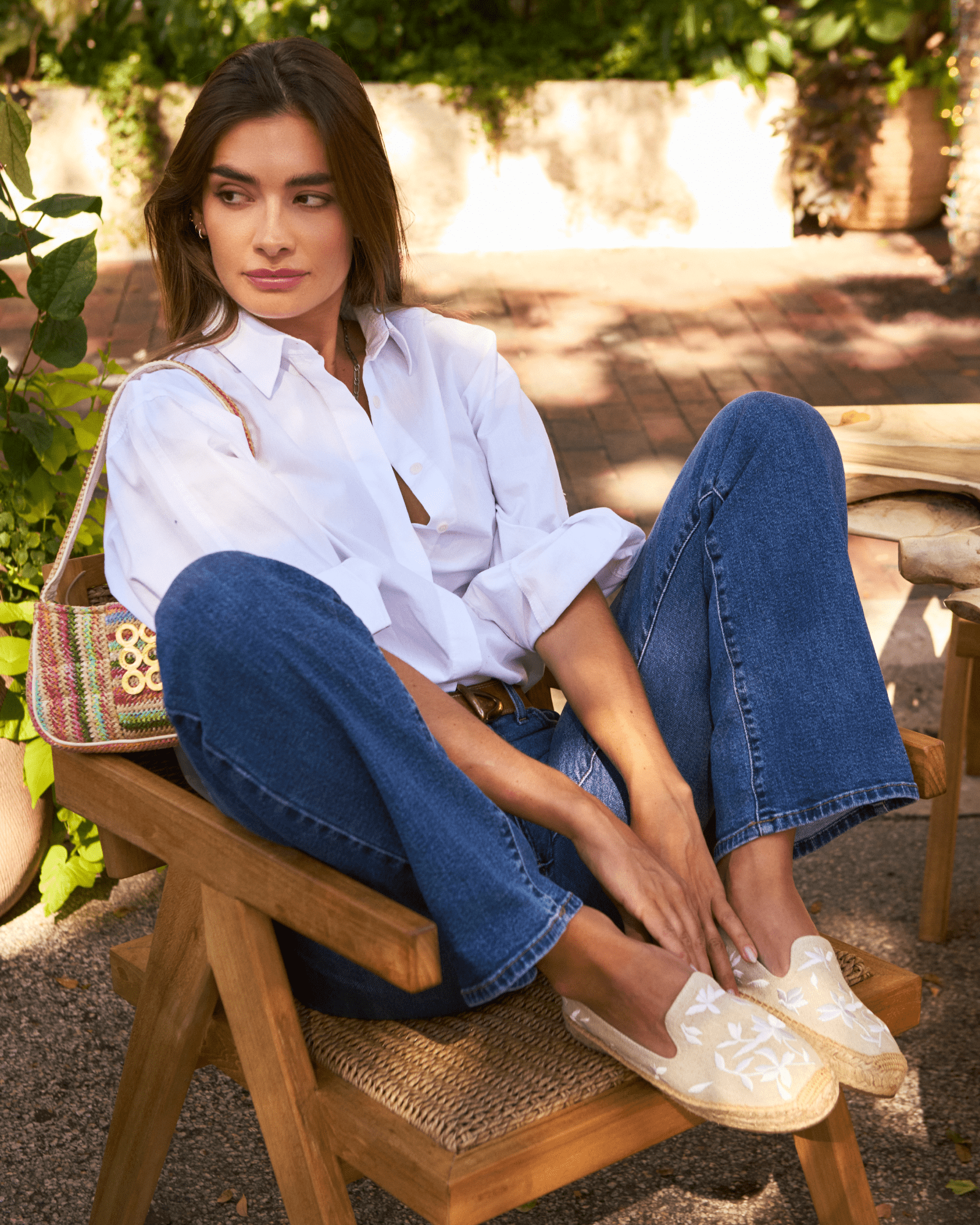 Women's Platform Smoking Espadrille | Embroidery | Wild Petals - Natural Undyed - Womens Espadrilles - Wild Petals - Natural Undyed - Soludos - 