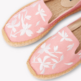 Women's Platform Smoking Espadrille | Embroidery | Wild Petals - Dusty Rose Pink