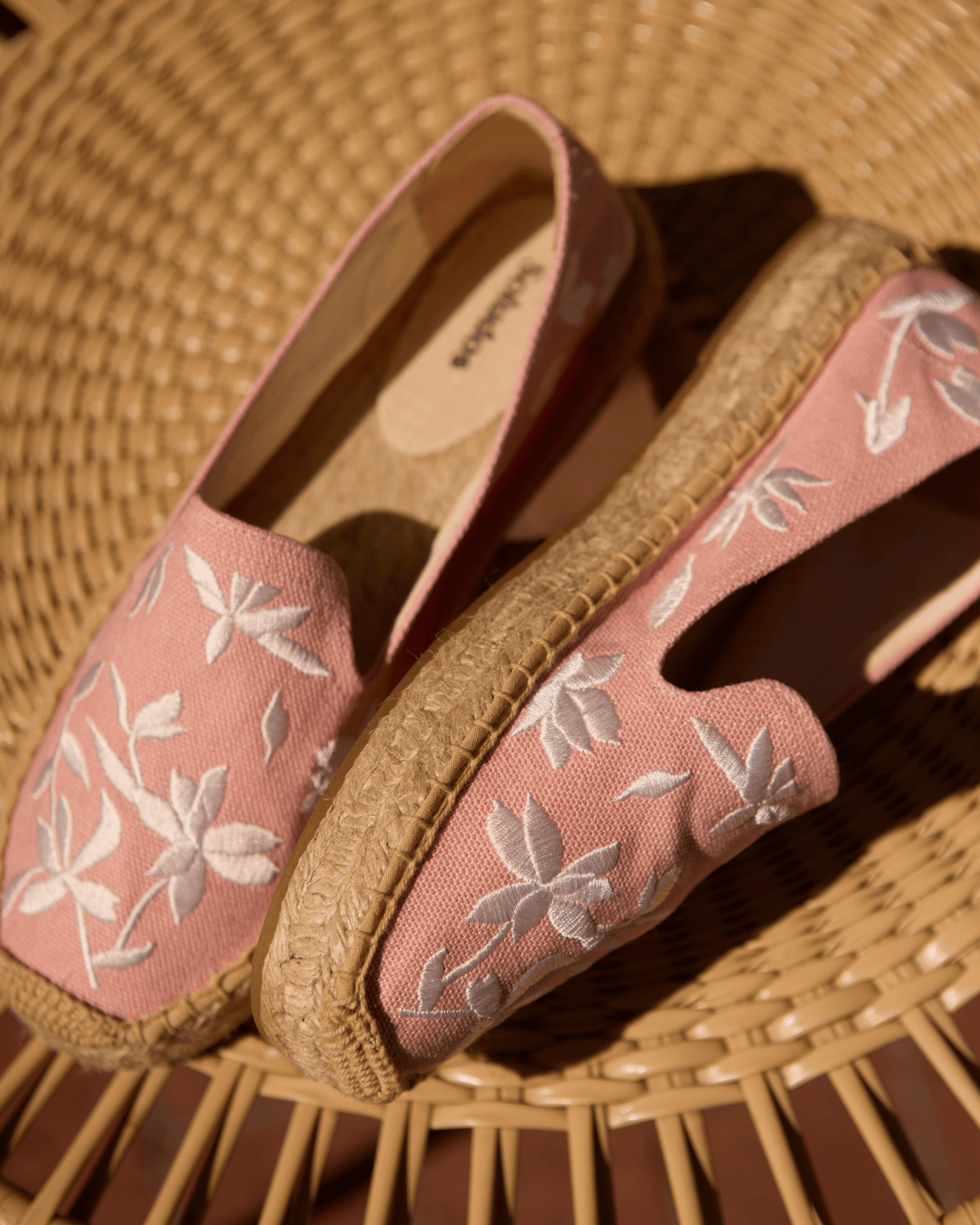 Women's Platform Smoking Espadrille | Embroidery | Wild Petals - Dusty Rose Pink - Womens Espadrilles - Wild Petals - Dusty Rose Pink - Soludos - 