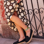 Women's Platform Smoking Espadrille | Woven Color | Noche Black - Women's Espadrilles - Noche Black - Soludos - 