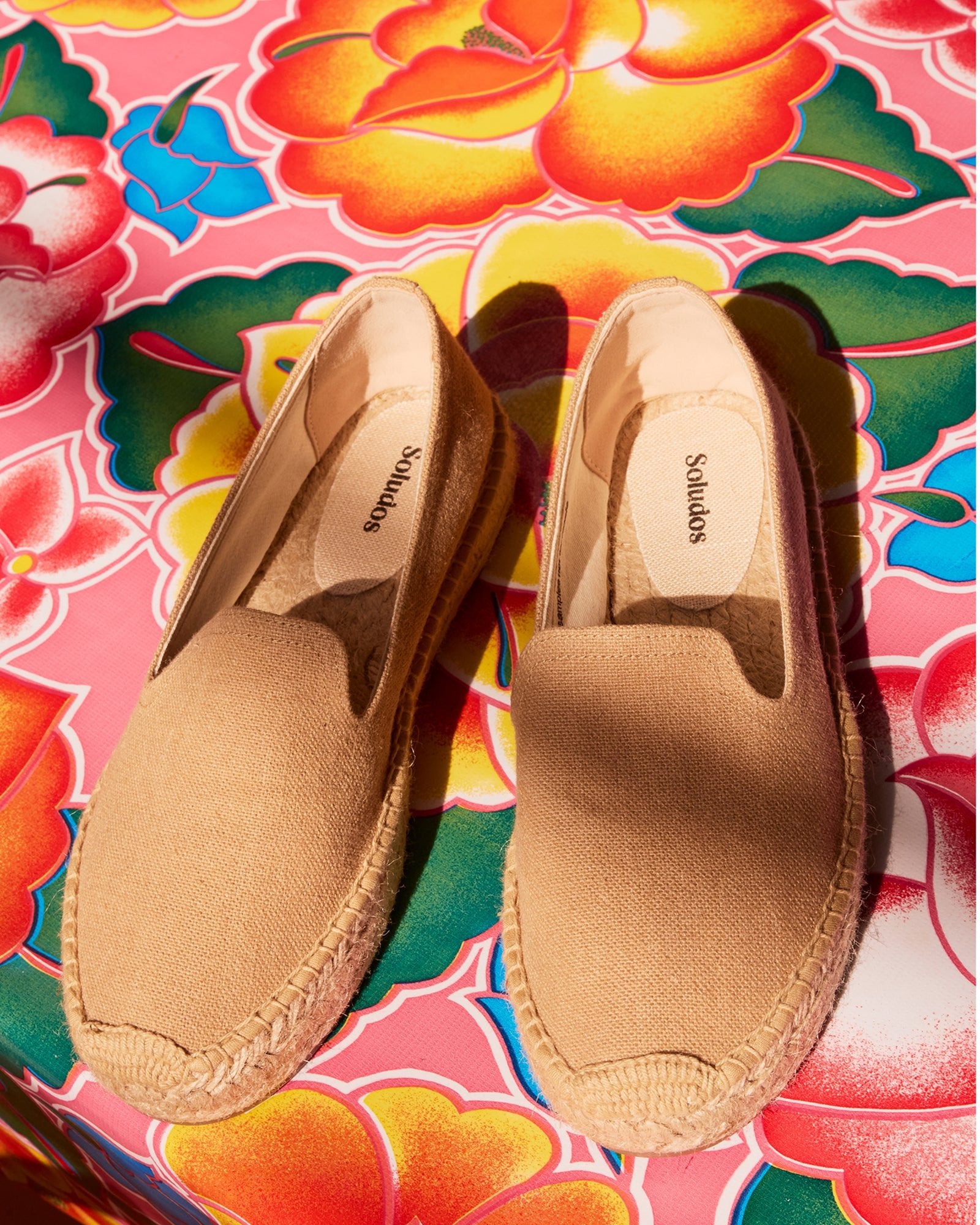 Women's Platform Smoking Espadrille | Woven Color | Safari Brown - Women's Espadrilles - Safari Brown - Soludos - 