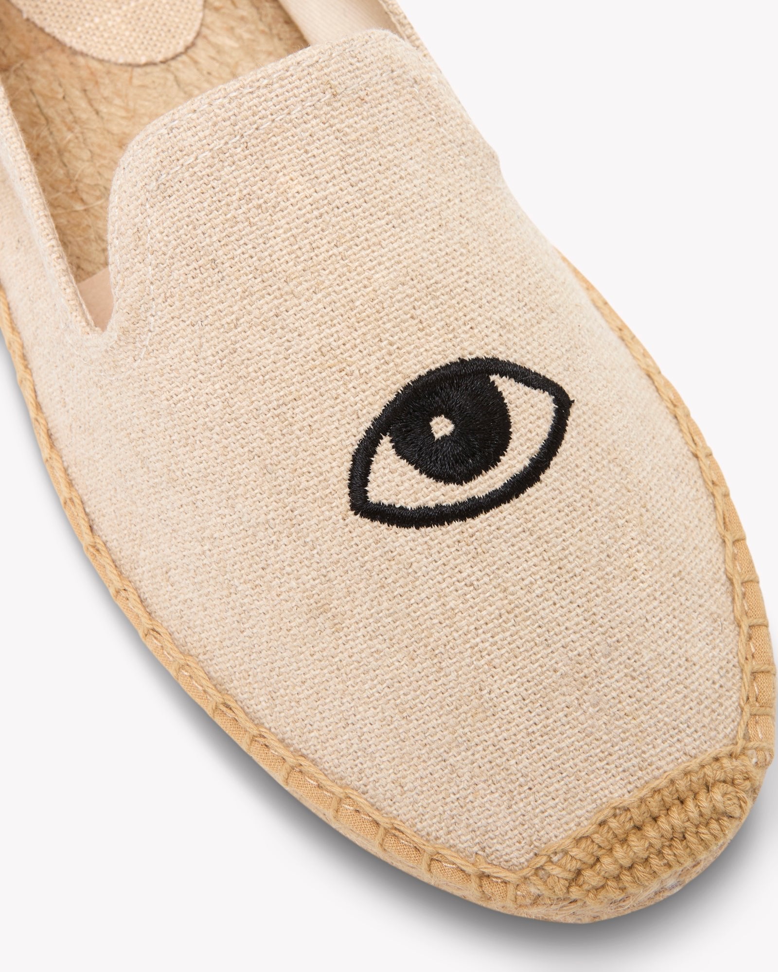 The Smoking Slipper - Embroidery / Wink - Natural Undyed - Women's - Women's Espadrilles - Natural Undyed / Wink - Soludos -