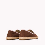 The Smoking Slipper - Contrast Piping - Brown / Pink - Women's - Women's Espadrilles - Brown / Pink - Soludos - 