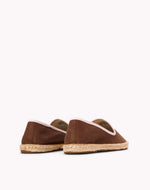 The Smoking Slipper - Contrast Piping - Brown / Pink - Women's - Women's Espadrilles - Brown / Pink - Soludos - 