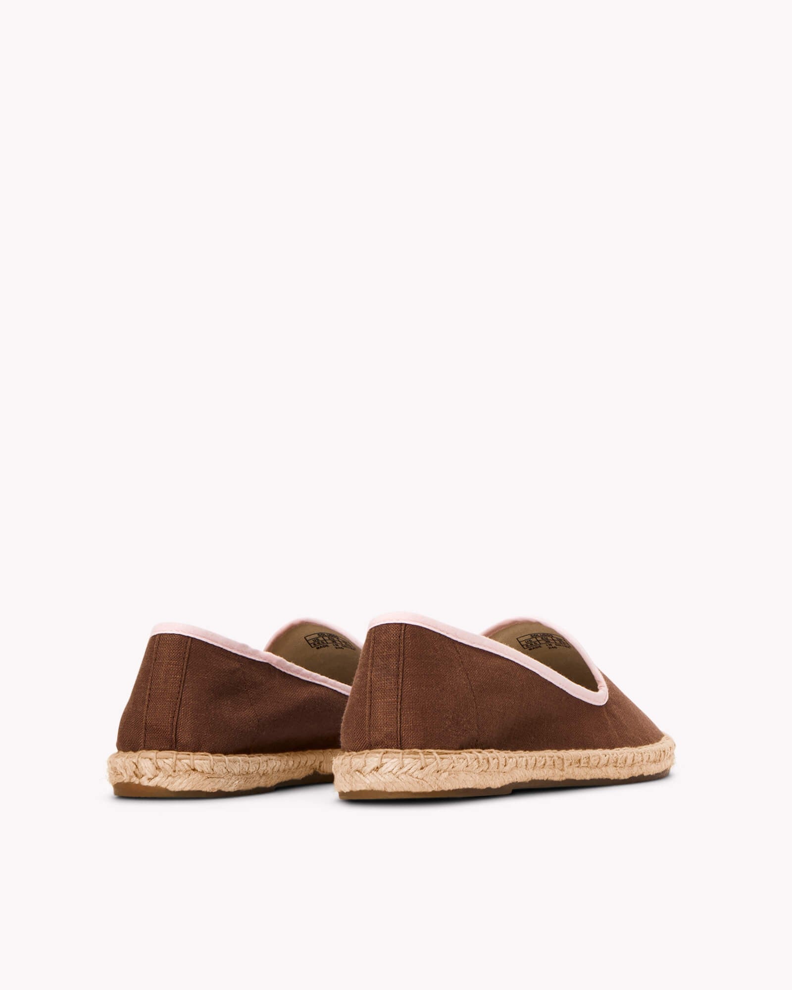The Smoking Slipper - Contrast Piping - Brown / Pink - Women's - Women's Espadrilles - Brown / Pink - Soludos - 