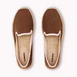 The Smoking Slipper - Contrast Piping - Brown / Pink - Women's - Women's Espadrilles - Brown / Pink - Soludos - 
