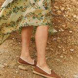 The Smoking Slipper - Contrast Piping - Brown / Pink - Women's - Women's Espadrilles - Brown / Pink - Soludos - 