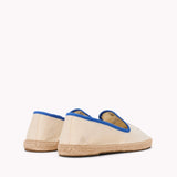 The Smoking Slipper - Embroidery / Ma Cherie - Ivory / Blue - Women's - Women's Espadrilles - Ivory / Blue - ET2C - 