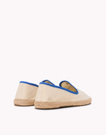 The Smoking Slipper - Embroidery / Ma Cherie - Ivory / Blue - Women's - Women's Espadrilles - Ivory / Blue - ET2C - 