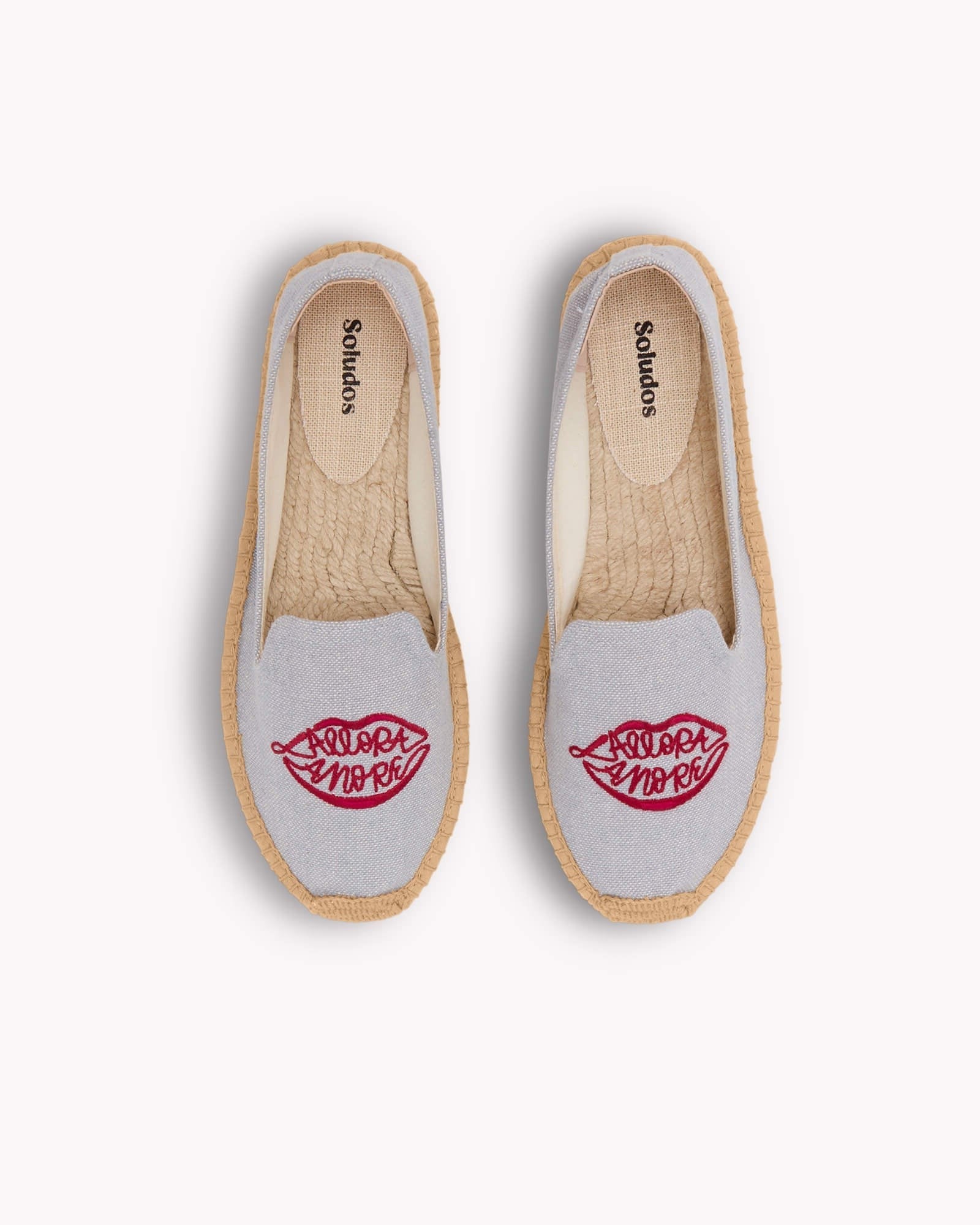 The Smoking Slipper - Embroidery / Allora Amore / Dolphin Blue - Women's - Women's Espadrilles - Dolphin Blue - ET2C - 