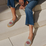 The Smoking Slipper - Embroidery / Allora Amore / Dolphin Blue - Women's - Women's Espadrilles - Dolphin Blue - ET2C - 