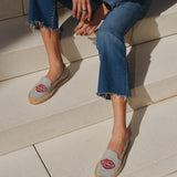 The Smoking Slipper - Embroidery / Allora Amore / Dolphin Blue - Women's - Women's Espadrilles - Dolphin Blue - ET2C - 