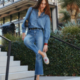 The Smoking Slipper - Embroidery / Allora Amore / Dolphin Blue - Women's - Women's Espadrilles - Dolphin Blue - ET2C - 