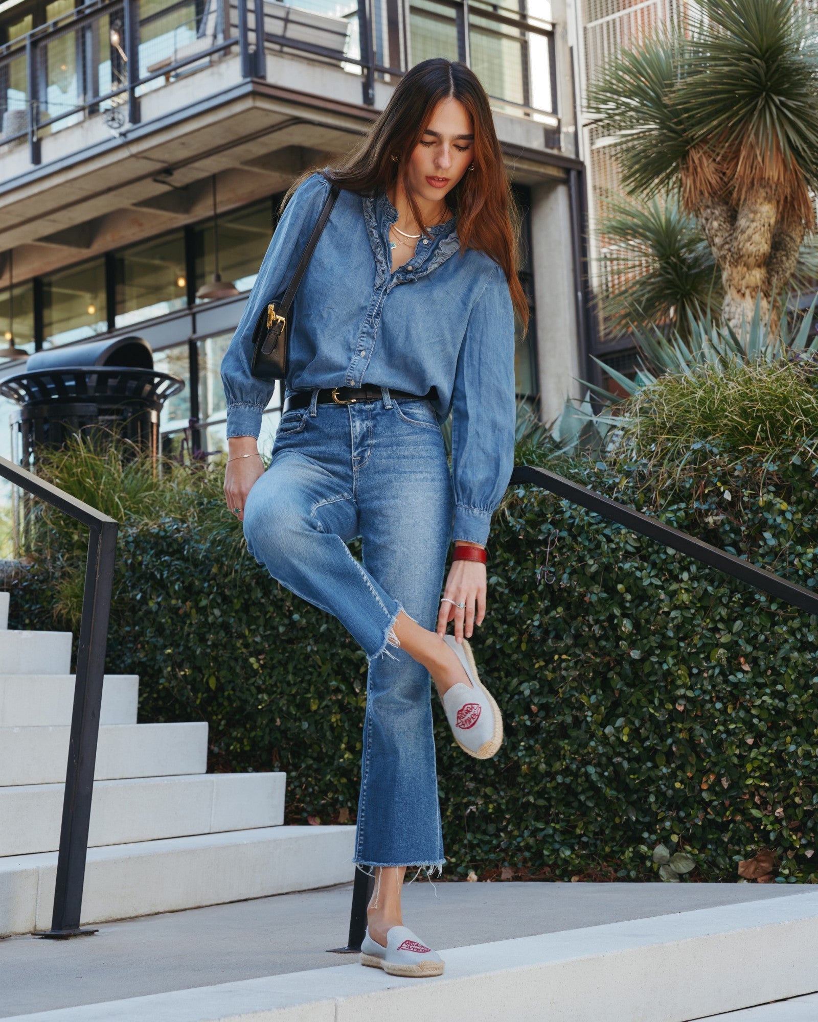 The Smoking Slipper - Embroidery / Allora Amore / Dolphin Blue - Women's - Women's Espadrilles - Dolphin Blue - ET2C - 