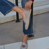 The Smoking Slipper - Embroidery / Allora Amore / Dolphin Blue - Women's - Women's Espadrilles - Dolphin Blue - ET2C - 