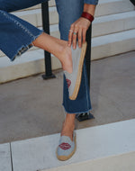 The Smoking Slipper - Embroidery / Allora Amore / Dolphin Blue - Women's - Women's Espadrilles - Dolphin Blue - ET2C - 