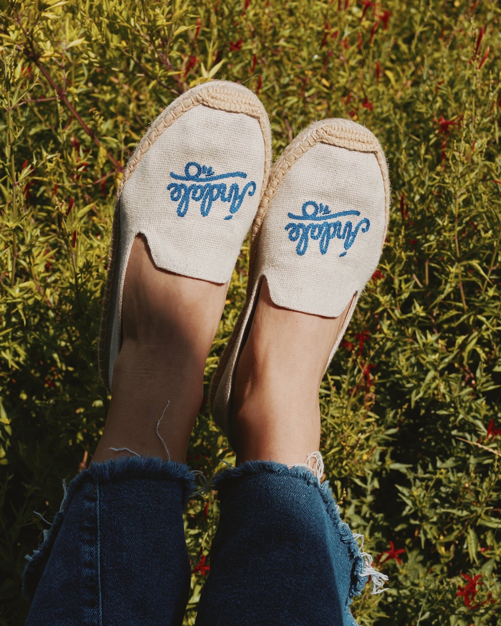Women's Smoking Espadrille | Embroidery | Andale - Natural Undyed - Women's Espadrilles - Natural Undyed - Andale - Soludos - 