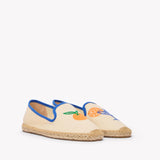 Women's Smoking Espadrille | Embroidery | Aperol - Natural Undyed
