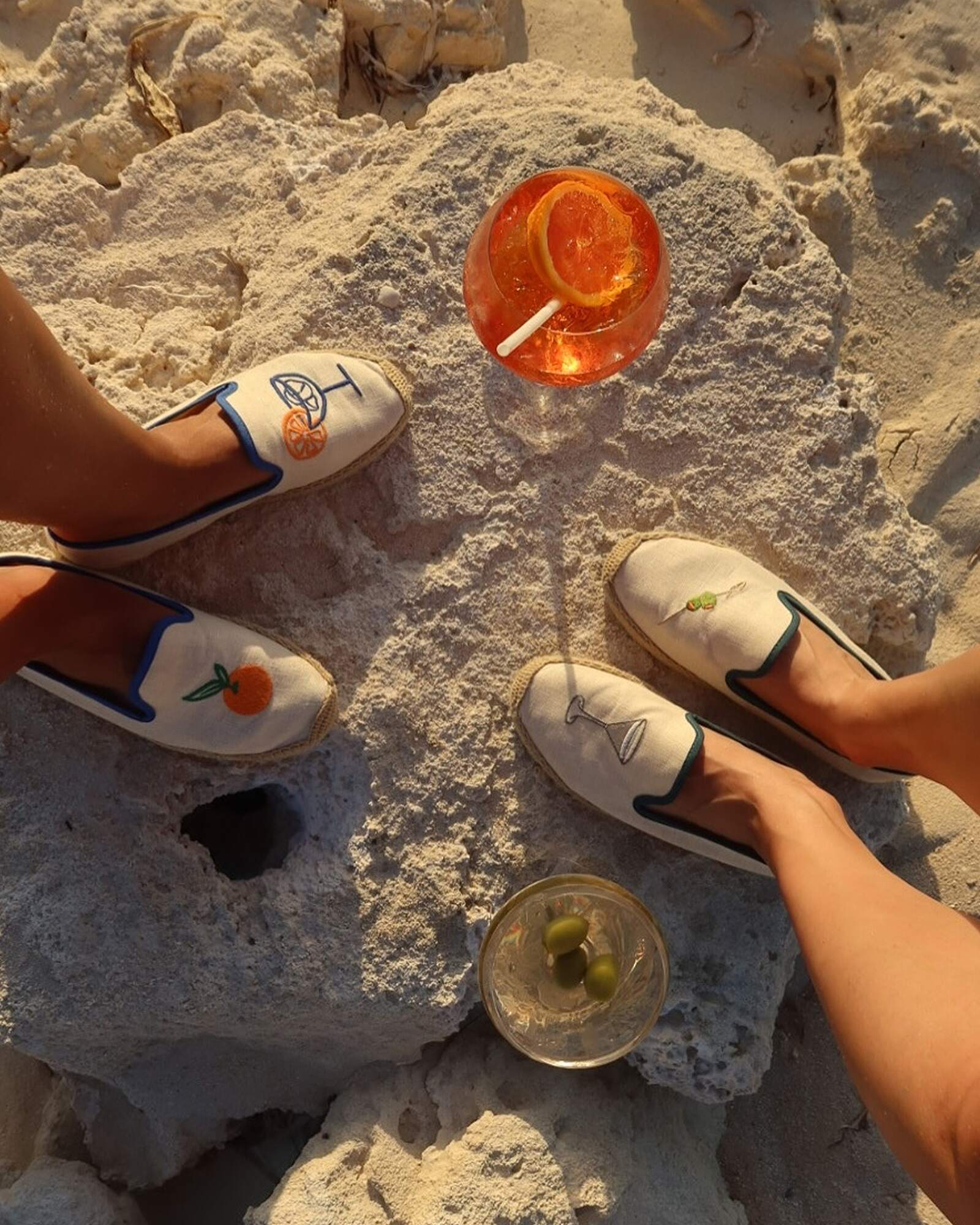 Women's Smoking Espadrille | Embroidery | Aperol - Natural Undyed - Women's Espadrilles - Aperol - Natural Undyed - Soludos - 