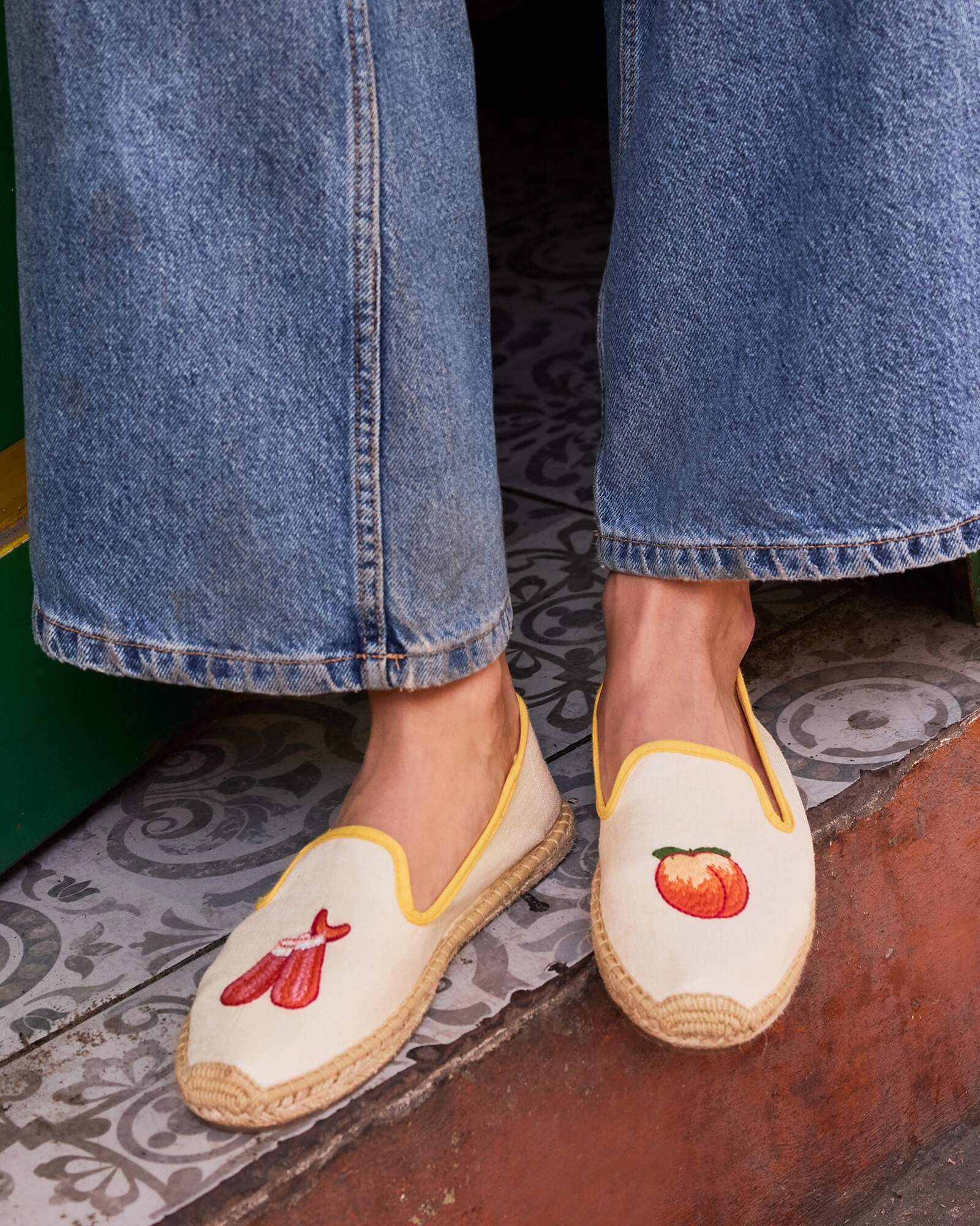 Women's Smoking Espadrille | Embroidery | Bellini - Natural Undyed - Women's Espadrilles - Bellini - Natural Undyed - Soludos - 