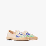 Women's Smoking Espadrille | Embroidery | Bluebonnets - Natural Undyed - Womens Espadrilles - Bluebonnets - Natural Undyed - ET2C - 