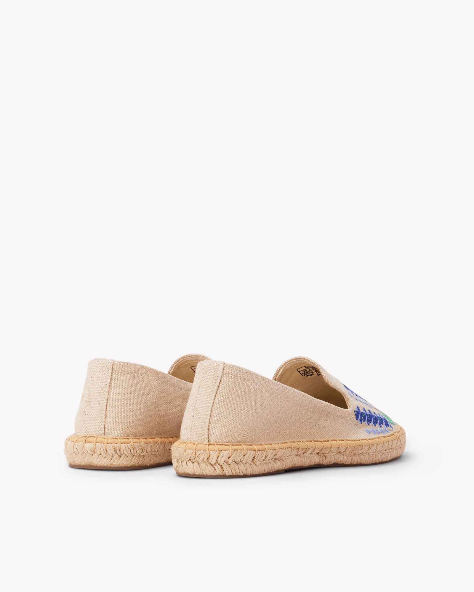 Women's Smoking Espadrille | Embroidery | Bluebonnets - Natural Undyed - Womens Espadrilles - Bluebonnets - Natural Undyed - ET2C - 