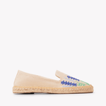 Women's Smoking Espadrille | Embroidery | Bluebonnets - Natural Undyed - Womens Espadrilles - Bluebonnets - Natural Undyed - ET2C - 