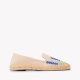 Women's Smoking Espadrille | Embroidery | Bluebonnets - Natural Undyed - Womens Espadrilles - Bluebonnets - Natural Undyed - ET2C - 