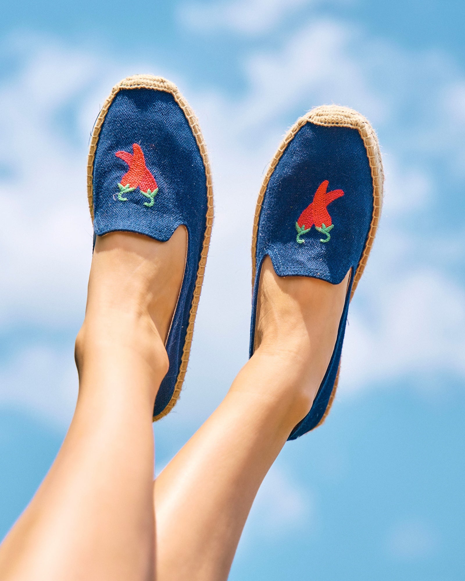 Women's Smoking Espadrille | Embroidery | Chilli - Armada Blue - Women's Espadrilles - Armada Blue - Chilli - Soludos - 