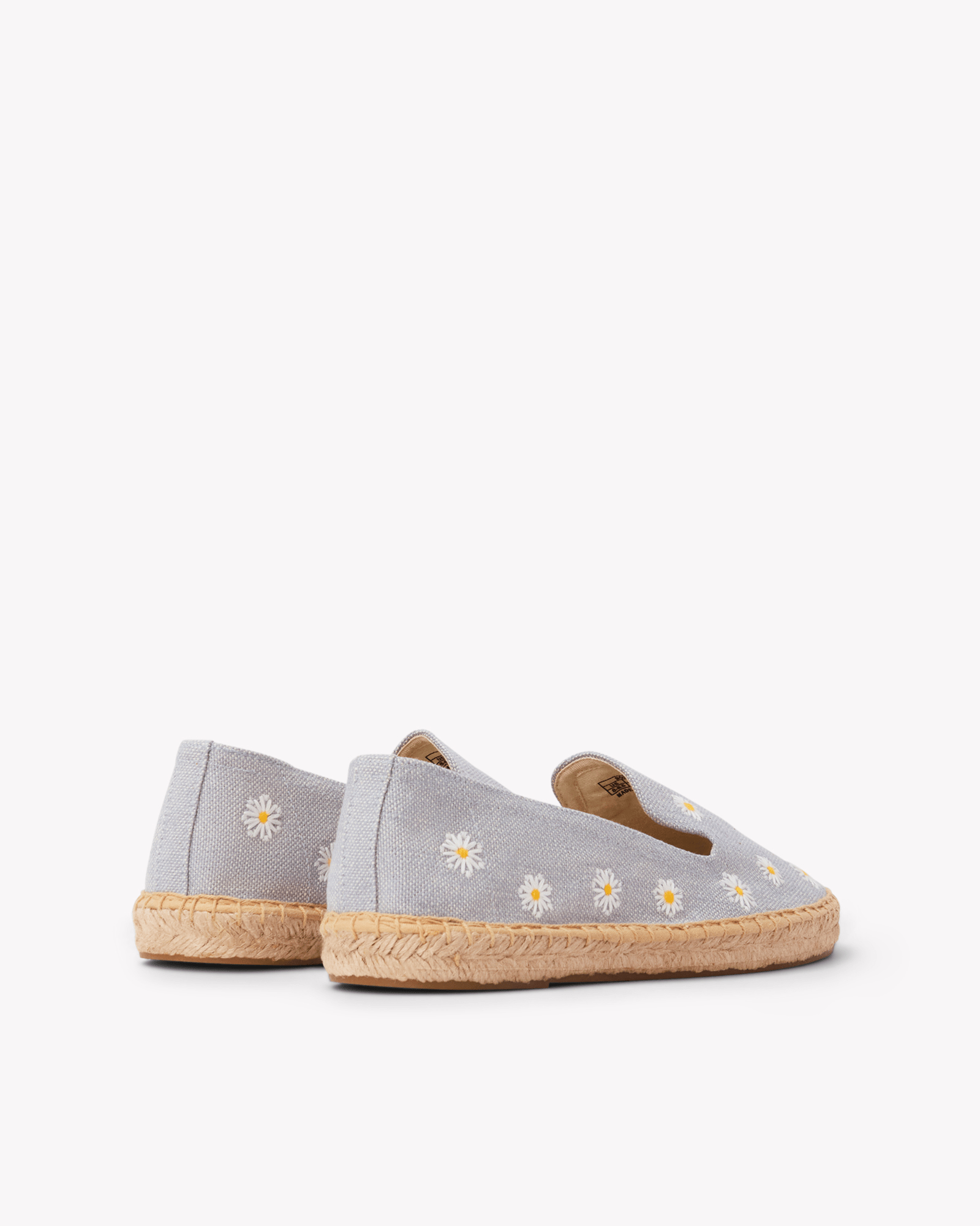 Women's Smoking Espadrille | Embroidery | Daisies - Dolphin Blue - Womens Espadrilles - Daisies - Dolphin Blue - ET2C - 