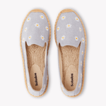 Women's Smoking Espadrille | Embroidery | Daisies - Dolphin Blue - Womens Espadrilles - Daisies - Dolphin Blue - ET2C - 