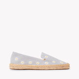 Women's Smoking Espadrille | Embroidery | Daisies - Dolphin Blue - Womens Espadrilles - Daisies - Dolphin Blue - ET2C - 