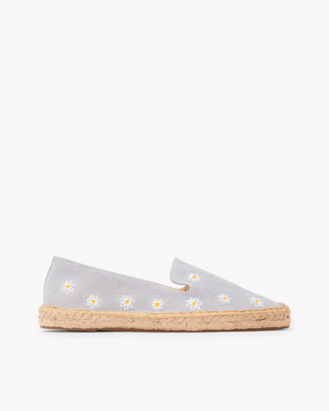 soorploom Sun Cap, Daisy Print サイズSM Women's Smoking Espadrille | Embroidery | Daisies - Dolphin Blue