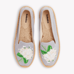 Women's Smoking Espadrille | Embroidery | Draper Hydrangeas - Dolphin Blue - Womens Espadrilles - Draper Hydrangeas - Dolphin Blue - Soludos - 