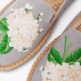 Women's Smoking Espadrille | Embroidery | Draper Hydrangeas - Dolphin Blue - Womens Espadrilles - Draper Hydrangeas - Dolphin Blue - Soludos - 