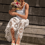 Women's Smoking Espadrille | Embroidery | Farfalle - Ivory