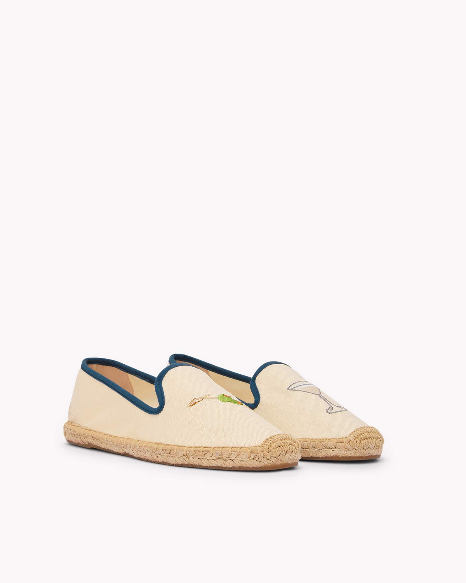 Women's Smoking Espadrille | Embroidery | Martini - Natural Undyed - Women's Espadrilles - Martini - Natural Undyed - Soludos - 