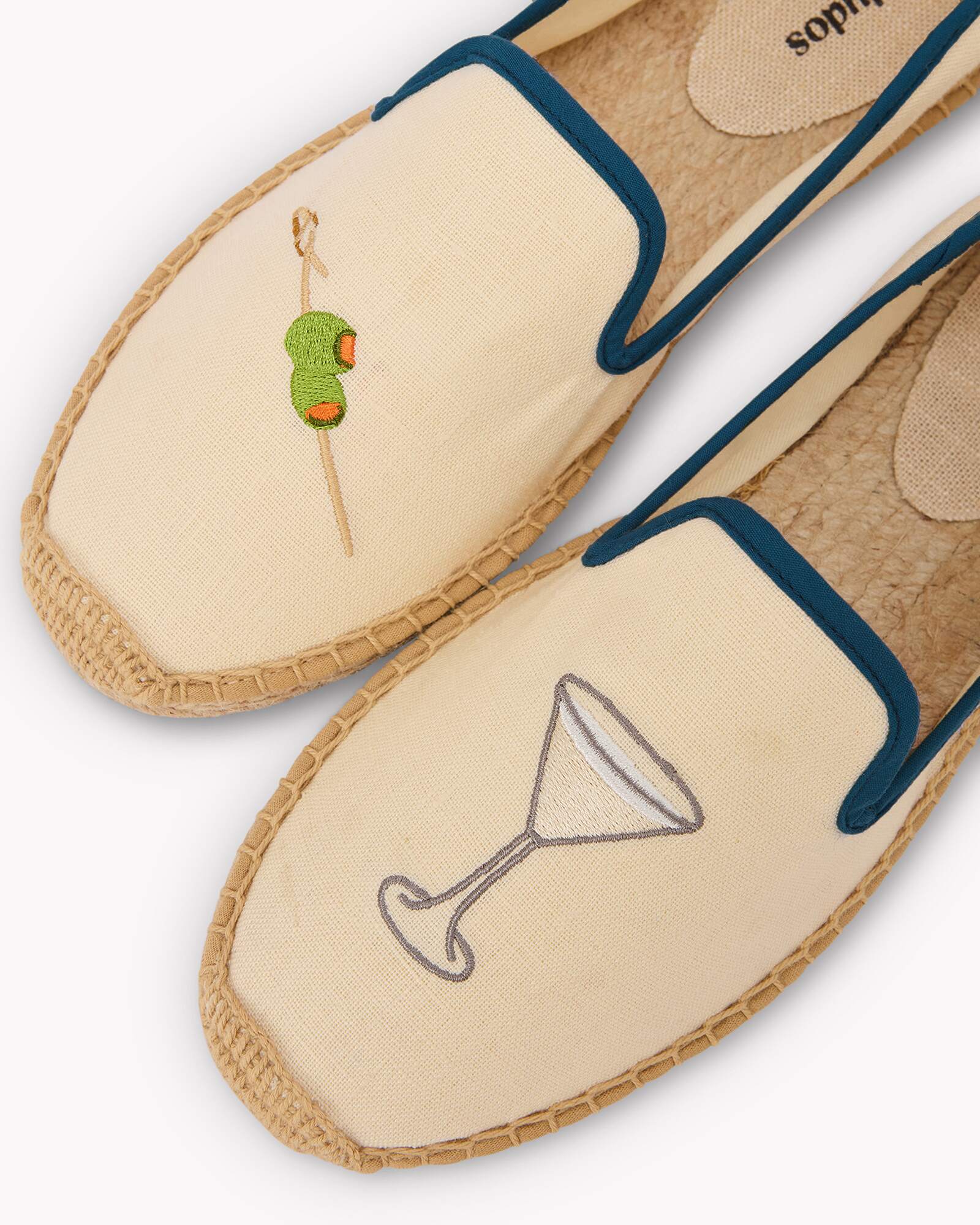 Women's Smoking Espadrille | Embroidery | Martini - Natural Undyed - Women's Espadrilles - Martini - Natural Undyed - Soludos - 