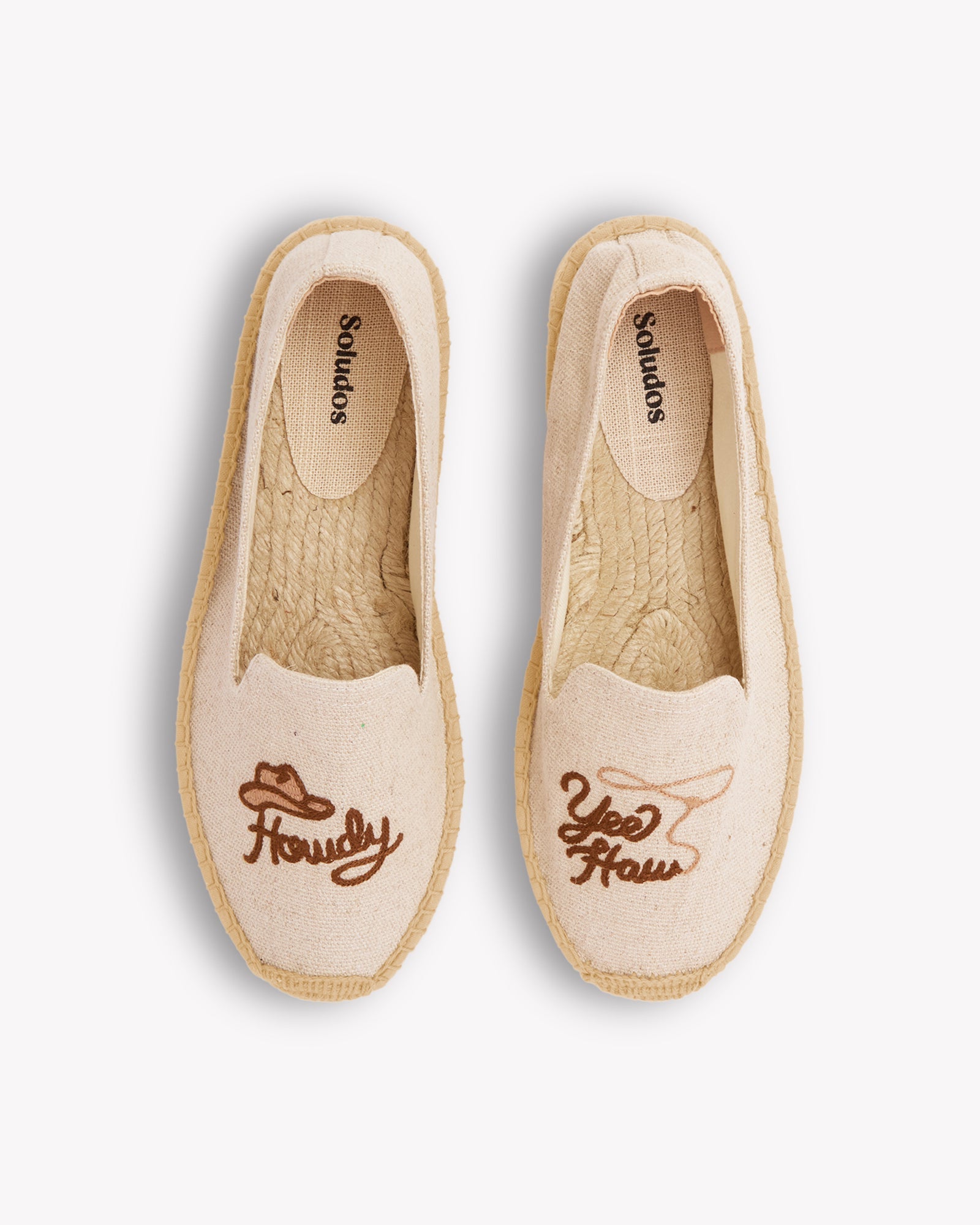 Women's Smoking Espadrille | Embroidery | Yeehaw - Natural Undyed - Women's Espadrilles - Natural Undyed - Yeehaw - Soludos - 