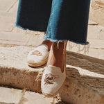 Women's Smoking Espadrille | Embroidery | Yeehaw - Natural Undyed - Women's Espadrilles - Natural Undyed - Yeehaw - Soludos - 