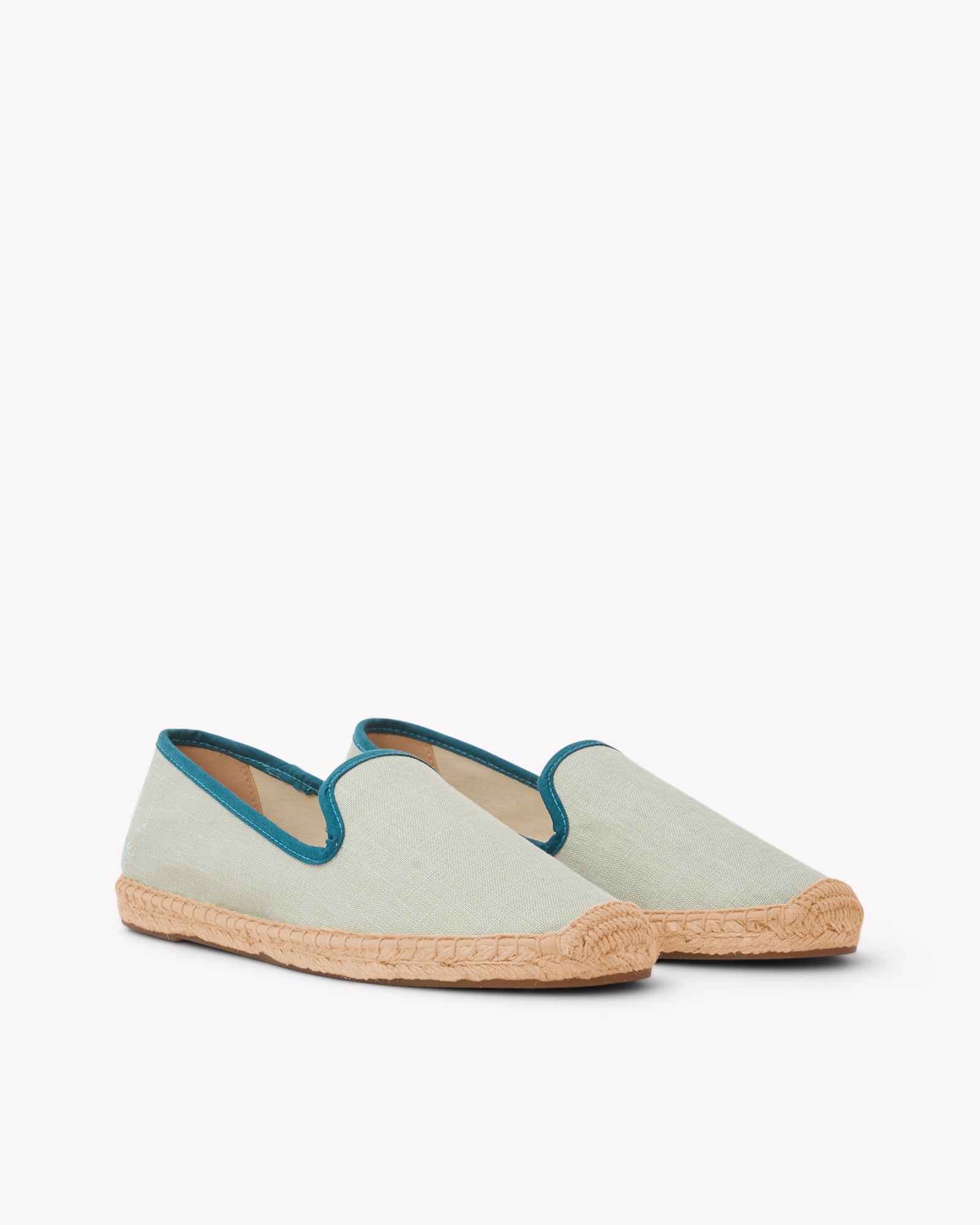 Women's Smoking Espadrille | Linen Color | Sea Green - Women's Espadrilles - Sea Green - Soludos - 