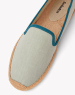 Women's Smoking Espadrille | Linen Color | Sea Green - Women's Espadrilles - Sea Green - Soludos - 