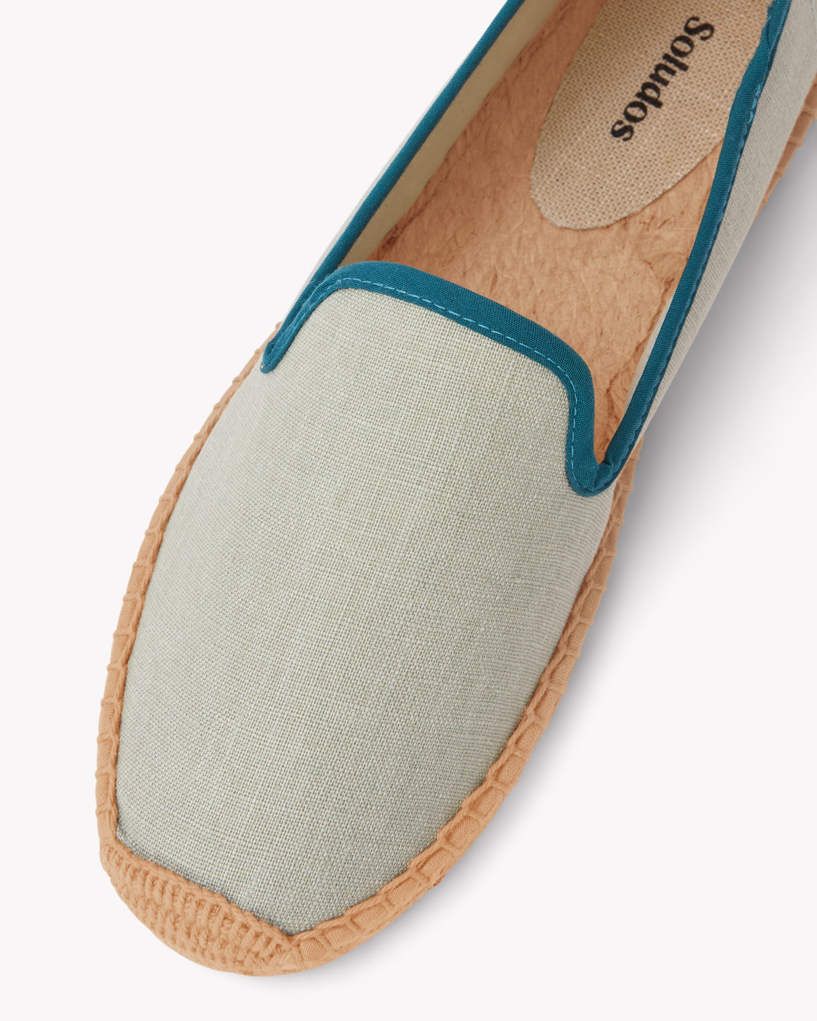 Women's Smoking Espadrille | Linen Color | Sea Green - Women's Espadrilles - Sea Green - Soludos - 