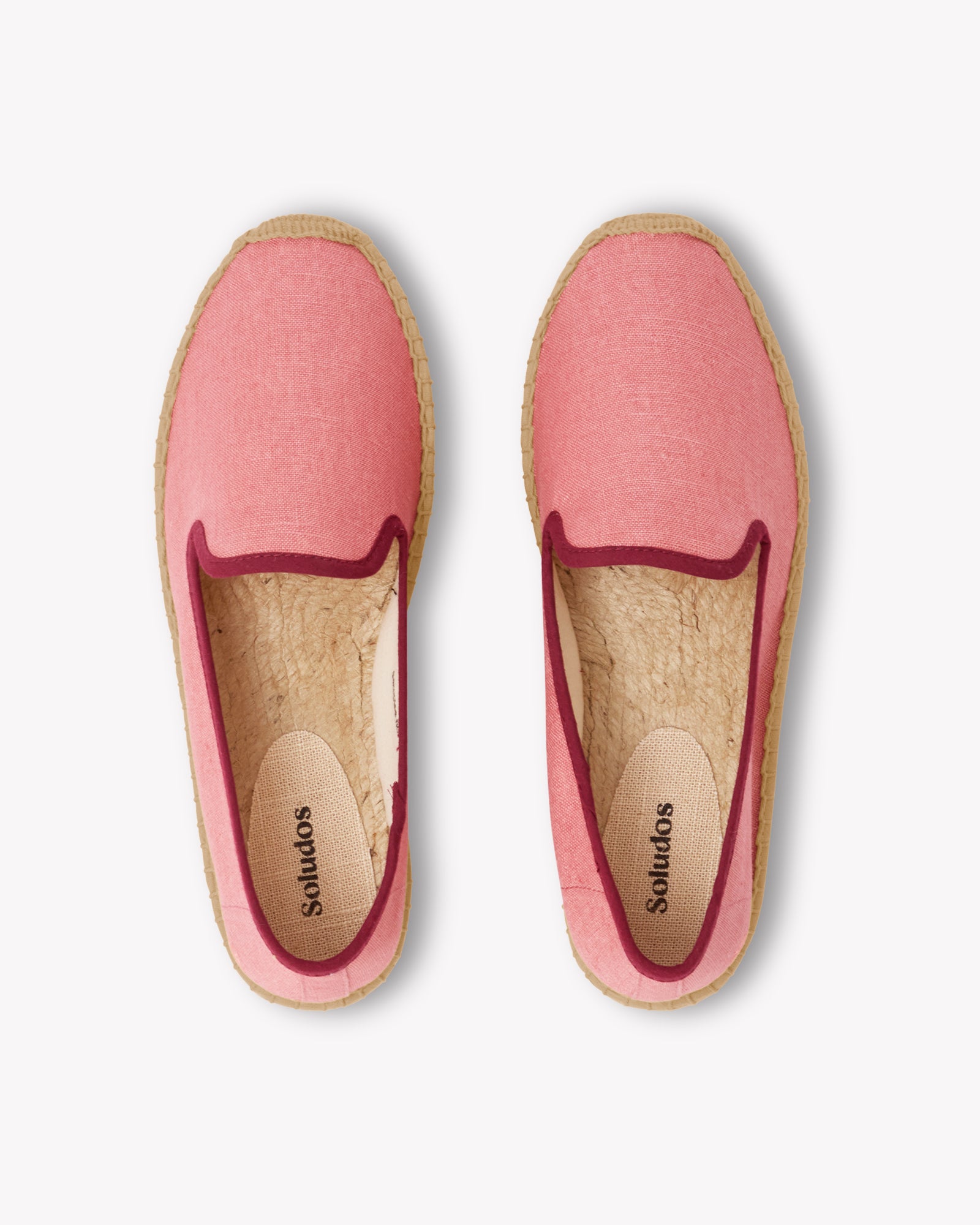 Women's Smoking Espadrille | Linen Color | Coral Red - Women's Espadrilles - Coral Red - Soludos - 