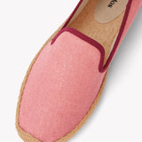 Women's Smoking Espadrille | Linen Color | Coral Red - Women's Espadrilles - Coral Red - Soludos - 