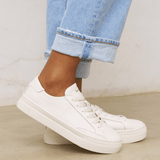 Women's Ibiza Platform Sneaker | Leather Color | Oasis White - Women's Sneakers - Oasis White - Soludos - 