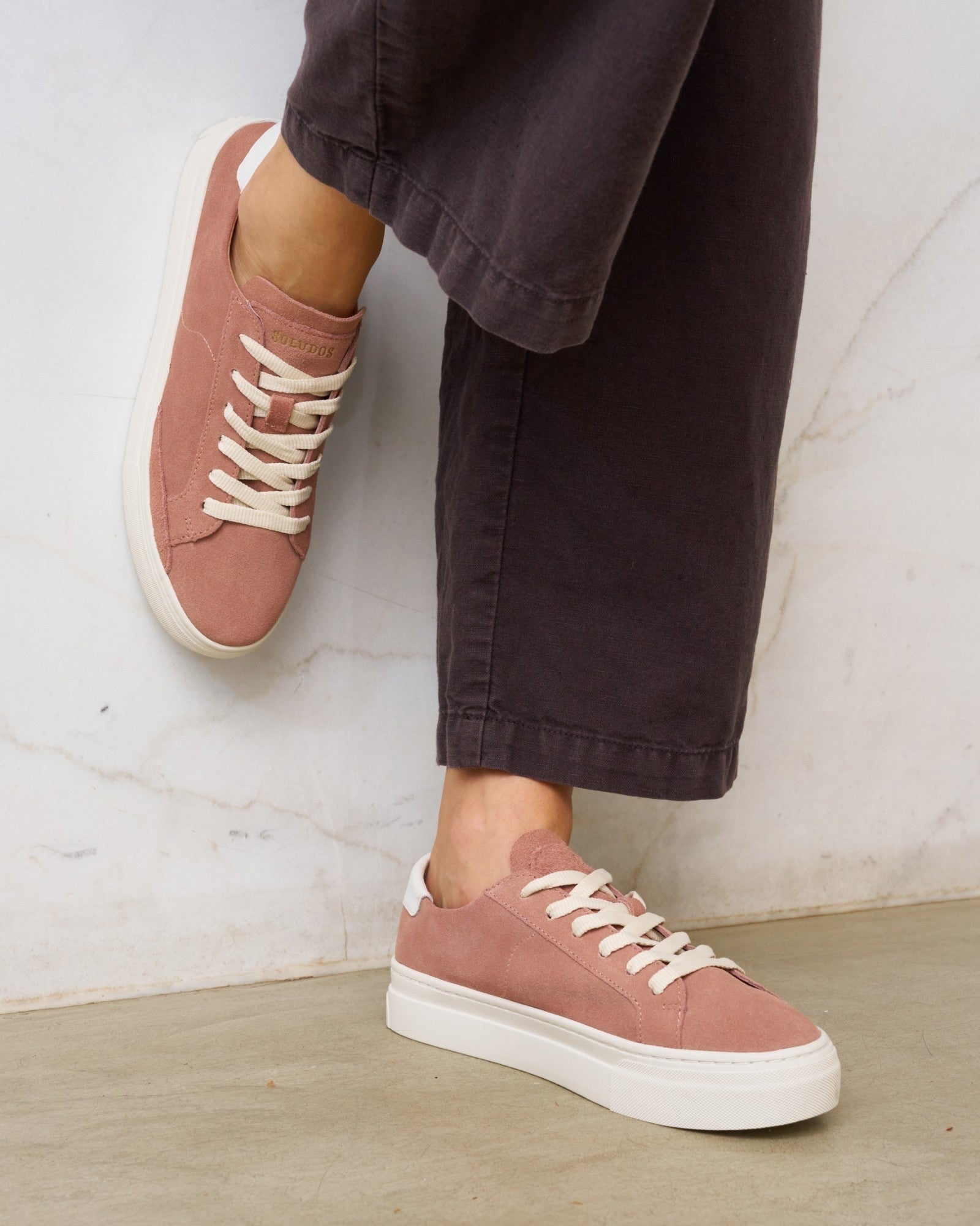 The Ibiza Platform - Suede - Dusty Rose - Women's - Women's Sneakers - Dusty Rose - Soludos - 